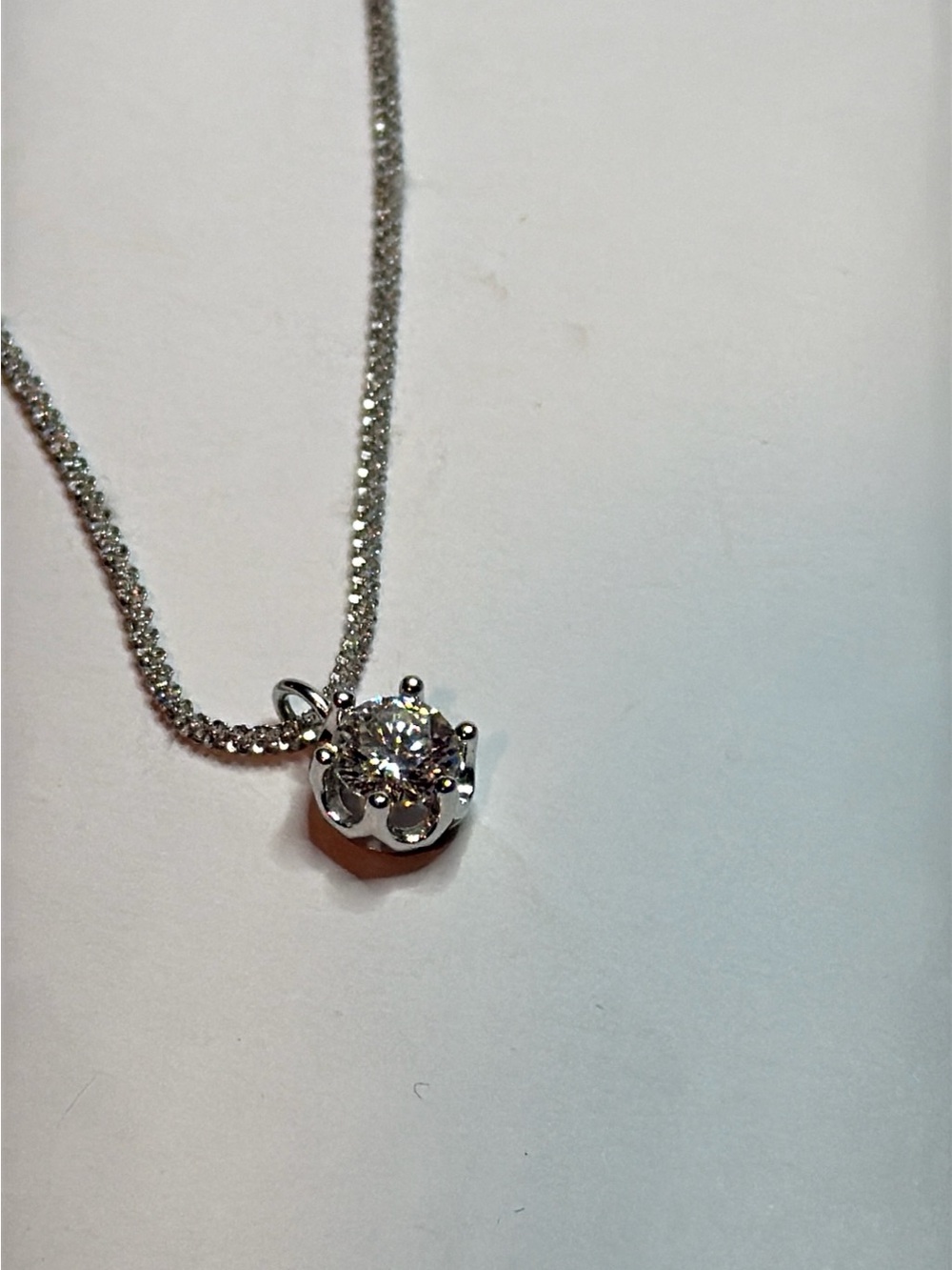 925 Sterling Silver Moissanite Pendant Necklace – 1 Carat Round Cut